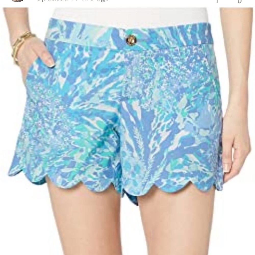 Lilly Pulitzer Buttercup Stretch Shorts Blue Haven Hey Hey Soliel